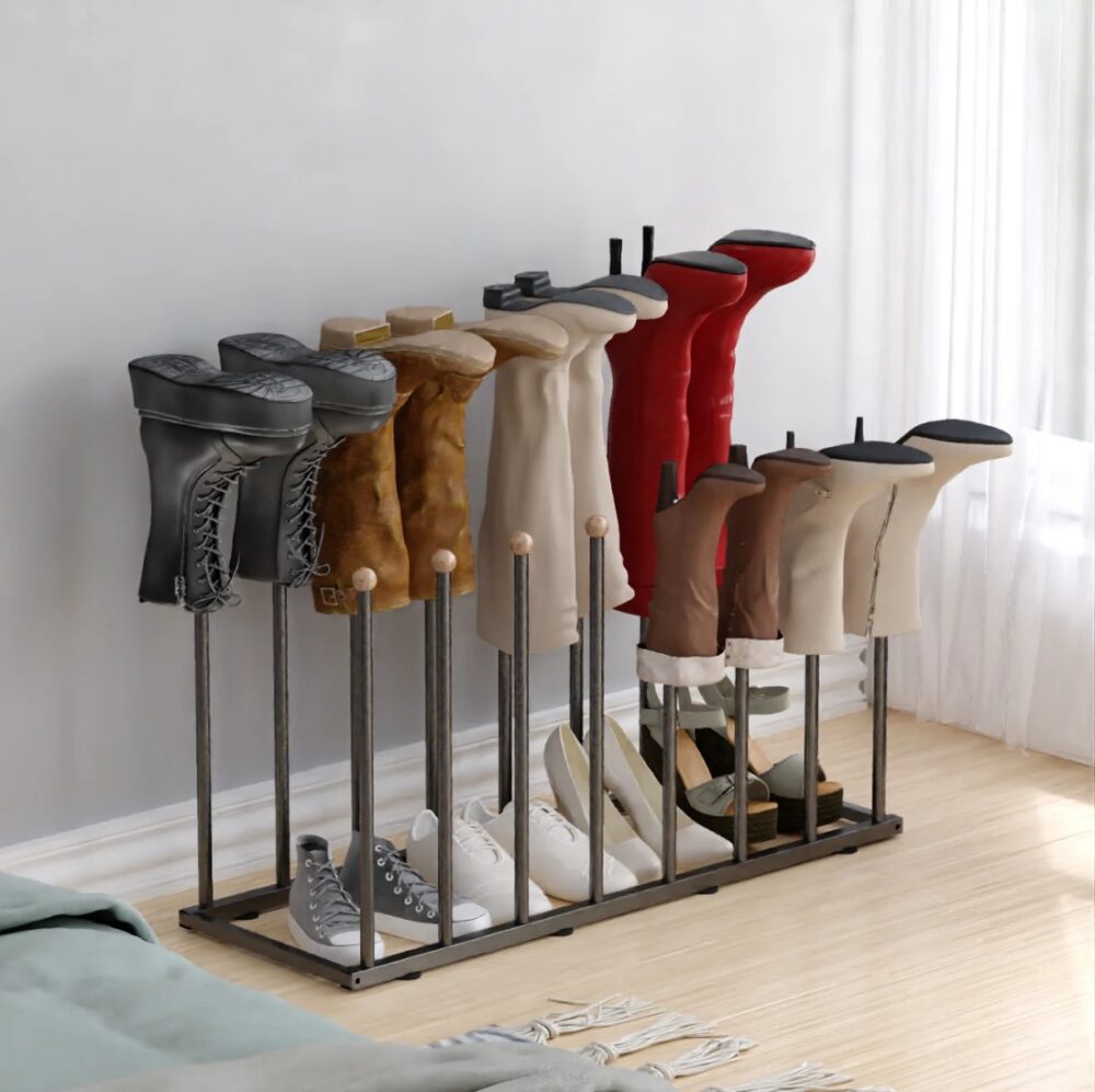 Boot Rack Organizer for 8 Pairs, Free Standing Boot Storage Metal Shoe Rack Fit for Tall Boots #JL06-94789588 - Image 2