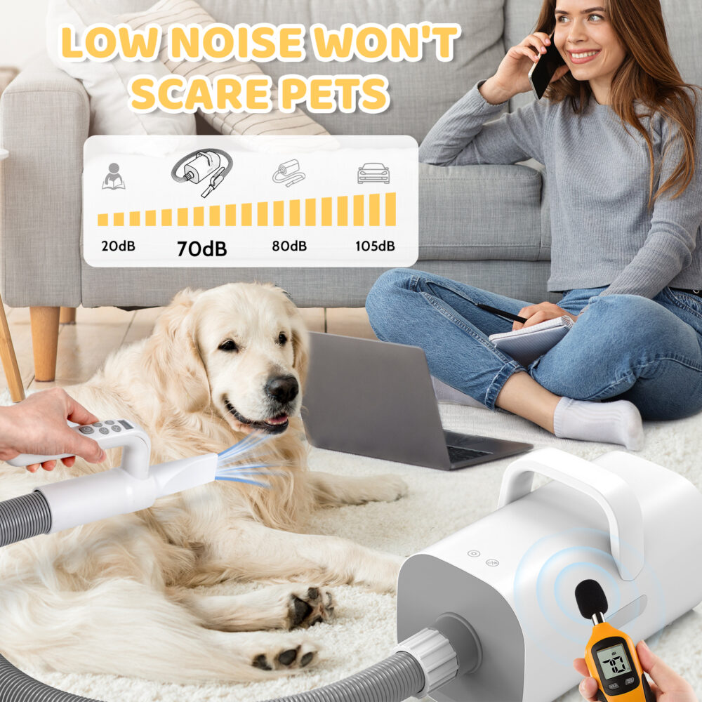 6541  Dog dryer, 4-in-1 dog hair dryer with smart handle,90 m/s high speed negative ion dog hair dryer, adjustable air speed and temperature pet dryer for dogs and cats #JL01-USA-240 - Image 4