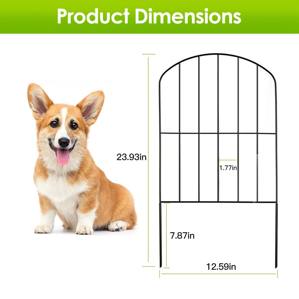 Decorative Garden Fence Fencing 10 Pack, 12.59” Width 23.93” Length Rustproof Metal Wire Panel Border Animal Barrier for Flower Edging for Yard Landscape Patio Outdoor Decor #SY-24750135 - Image 4