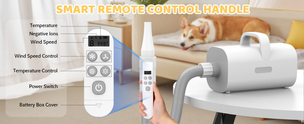 6541  Dog dryer, 4-in-1 dog hair dryer with smart handle,90 m/s high speed negative ion dog hair dryer, adjustable air speed and temperature pet dryer for dogs and cats #JL01-USA-240 - Image 21