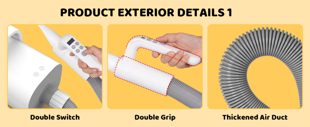 6541  Dog dryer, 4-in-1 dog hair dryer with smart handle,90 m/s high speed negative ion dog hair dryer, adjustable air speed and temperature pet dryer for dogs and cats #JL01-USA-240 - Image 22
