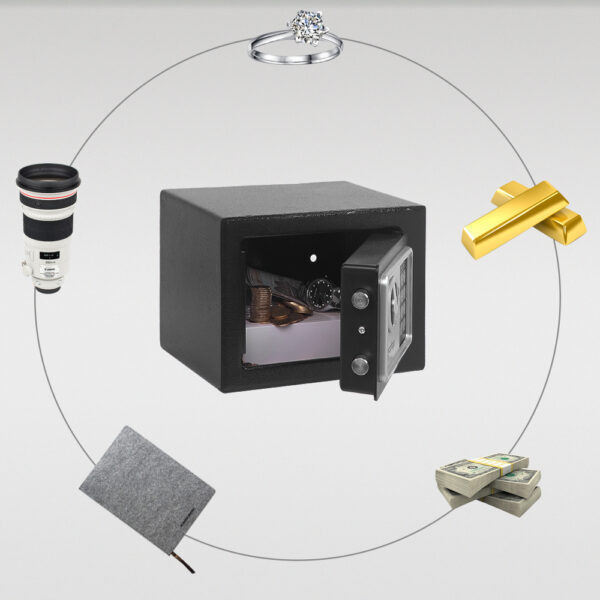 Mini Wall-in Style Electronic Code Metal Steel Box Safe Case 17EF Black #SY-61958008 - Image 15