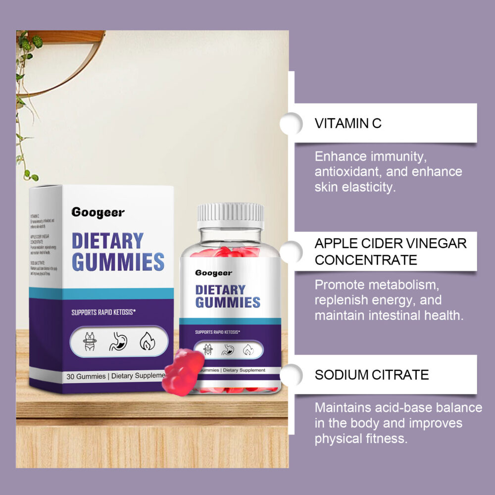 Apple cider Vinegar Dietary Supplement Gummies Supplement Vitamin to improve immunity apple cider vinegar flavored gummies #JL04-GOB07-A051-30-WH1 - Image 6