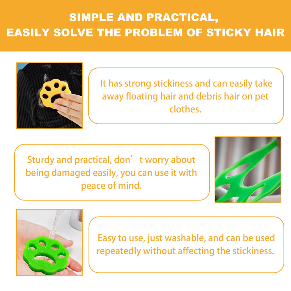 Cat paw silicone hair remover cleans pet hair washable clothes duster washing machine hair remover #JL04-EJG01-A001-2-WH1 - Image 5