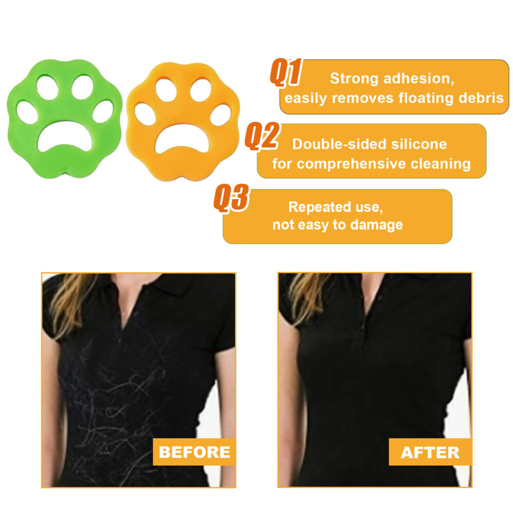 Cat paw silicone hair remover cleans pet hair washable clothes duster washing machine hair remover #JL04-EJG01-A001-2-WH1 - Image 7