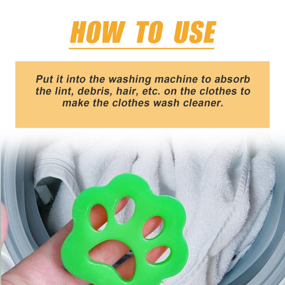 Cat paw silicone hair remover cleans pet hair washable clothes duster washing machine hair remover #JL04-EJG01-A001-2-WH1 - Image 8