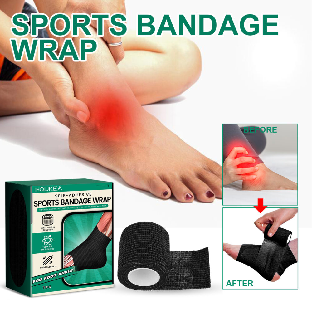 Elastic self-adhesive sports bandage (ankle guard) Protects ankle joints from sprains during running #JL04-HKB07-A001-1-GN2 - Image 3