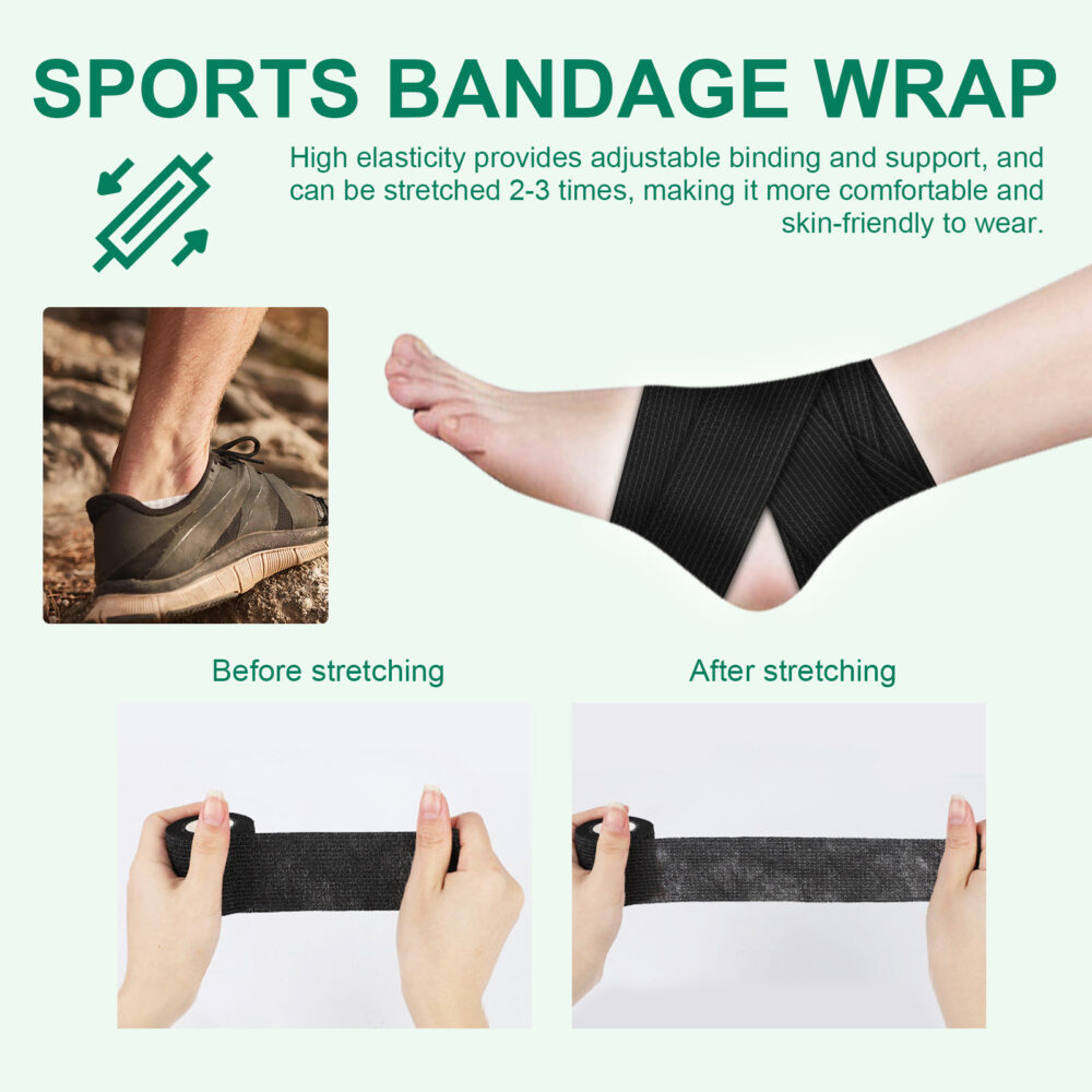 Elastic self-adhesive sports bandage (ankle guard) Protects ankle joints from sprains during running #JL04-HKB07-A001-1-GN2 - Image 5
