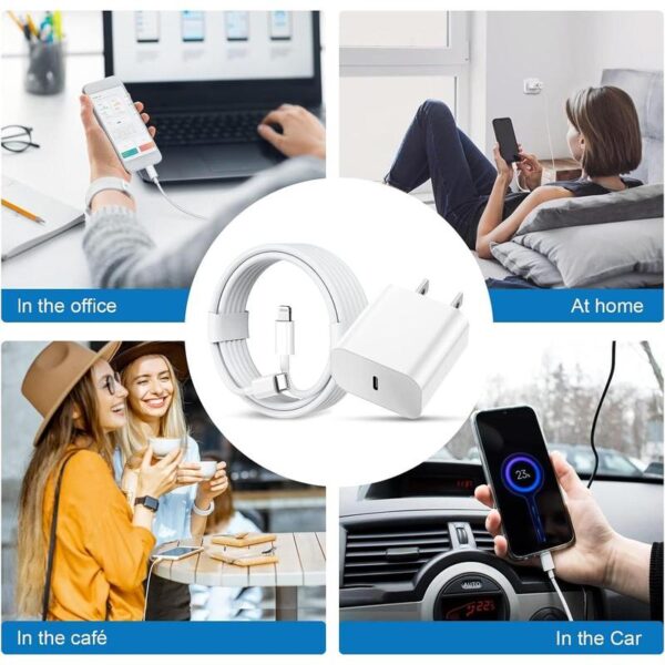 6541  Us standard charger C-IP line set: 100W Gallium nitride fast charge + 3m C-IP line, compatible with Apple, Android, travel essential! #JL07-PD20W - Image 5
