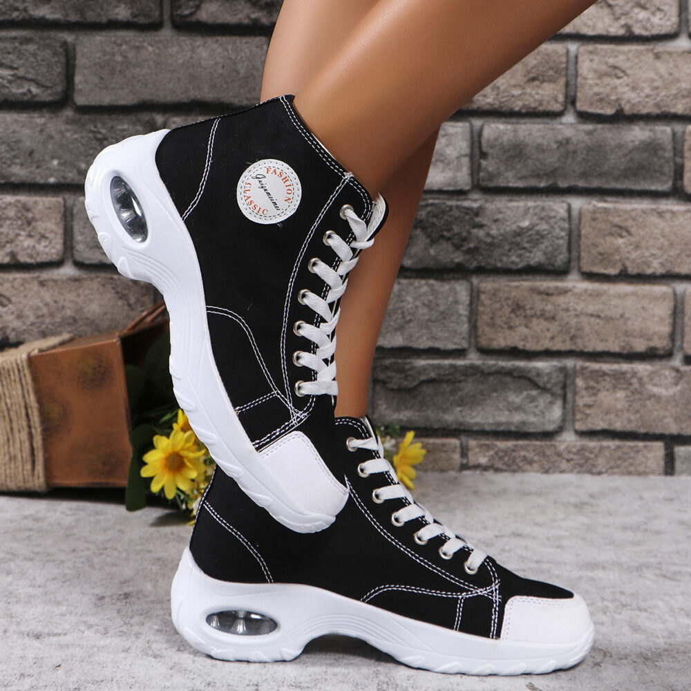 Fashion classic platform high top espadrilles - comfortable elevating sneakers #JL07-1869黑色/1869月色/1869红色 - Image 12