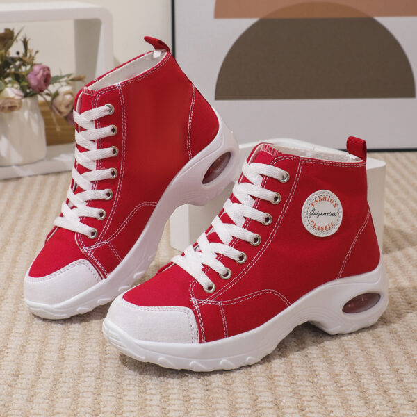 Fashion classic platform high top espadrilles - comfortable elevating sneakers #JL07-1869黑色/1869月色/1869红色 - Image 7