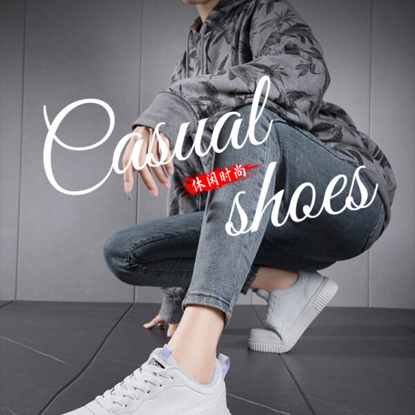Stylish casual sneakers - three color options #JL07-088纯白/088白黑/088白绿 - Image 5