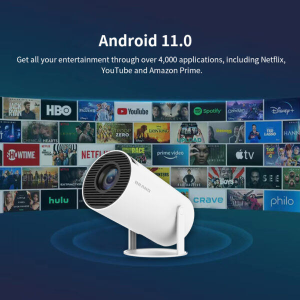 6541  Portable smart projector: Support 4K, 720P HD, 130-inch giant screen, Android 11.0 system, low noise #JL07-HY-300 - Image 3