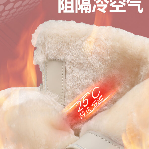 Winter warm snow boots - windproof non-slip cotton shoes with pile thickening #JL07-628-2米色/628-2黑色 - Image 3