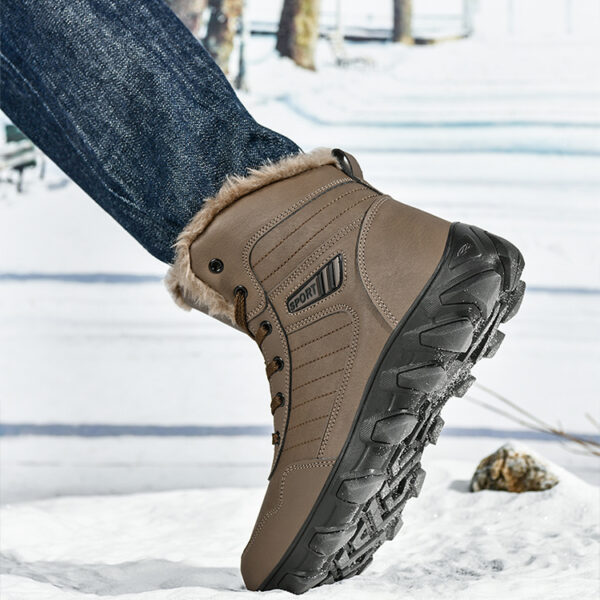 Men's non-slip and wear-resistant outdoor cotton shoes with warm snow boots in winter #JL07-910黑色/910棕色 - Image 13