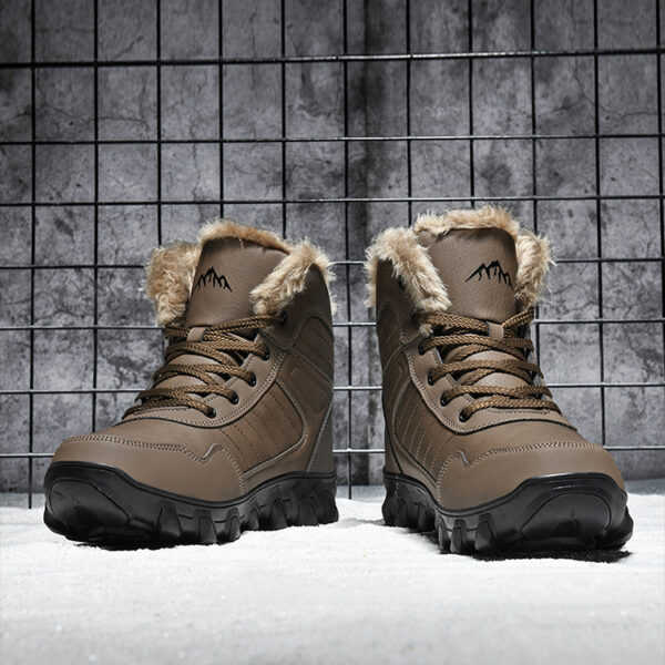 Men's non-slip and wear-resistant outdoor cotton shoes with warm snow boots in winter #JL07-910黑色/910棕色 - Image 19