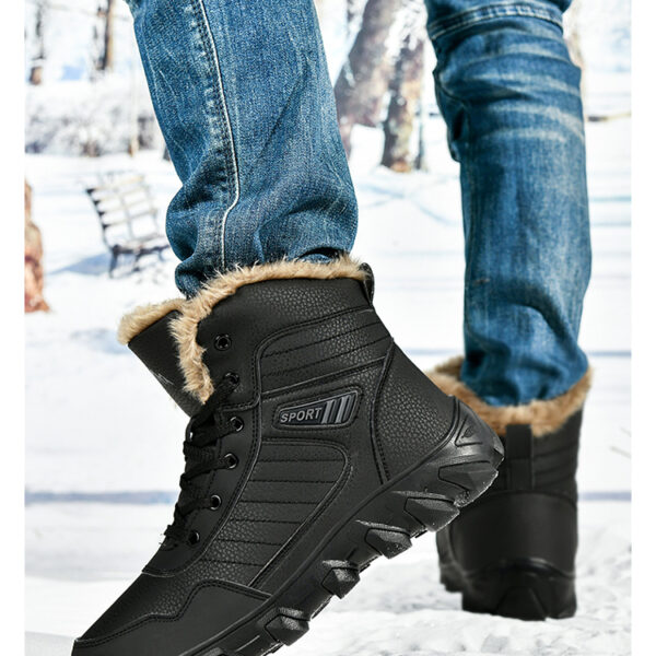 Men's non-slip and wear-resistant outdoor cotton shoes with warm snow boots in winter #JL07-910黑色/910棕色 - Image 14