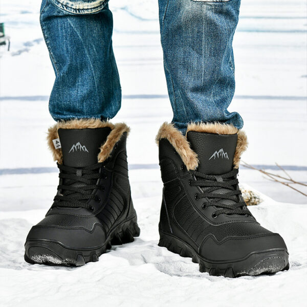 Men's non-slip and wear-resistant outdoor cotton shoes with warm snow boots in winter #JL07-910黑色/910棕色 - Image 15