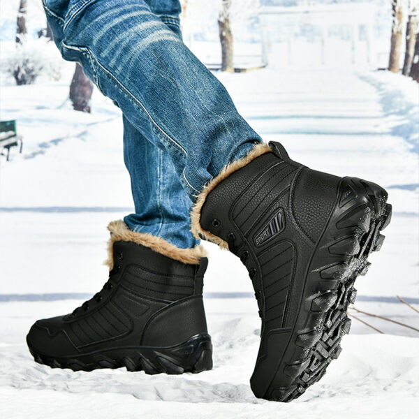 Men's non-slip and wear-resistant outdoor cotton shoes with warm snow boots in winter #JL07-910黑色/910棕色 - Image 17