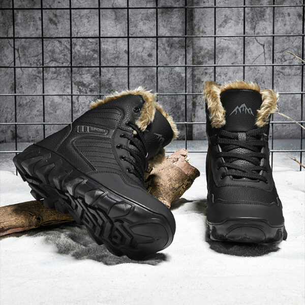 Men's non-slip and wear-resistant outdoor cotton shoes with warm snow boots in winter #JL07-910黑色/910棕色 - Image 18