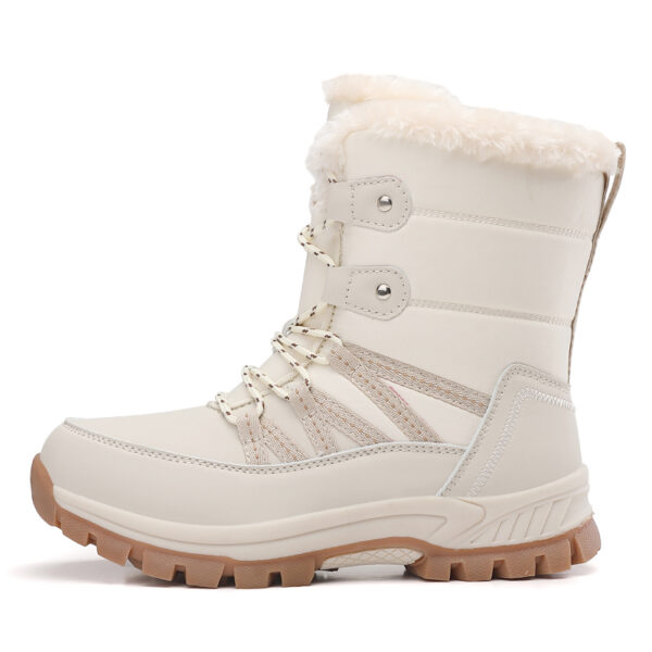 Winter warm snow boots - windproof non-slip cotton shoes with pile thickening #JL07-628-2米色/628-2黑色