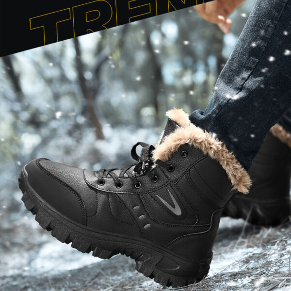 Winter outdoor warm waterproof non-slip cotton boots #JL07-935黑色/935棕色 - Image 3