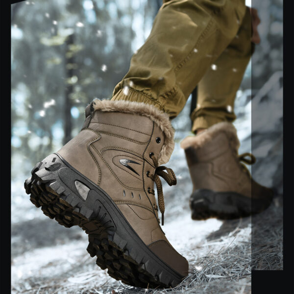 Winter outdoor warm waterproof non-slip cotton boots #JL07-935黑色/935棕色 - Image 4