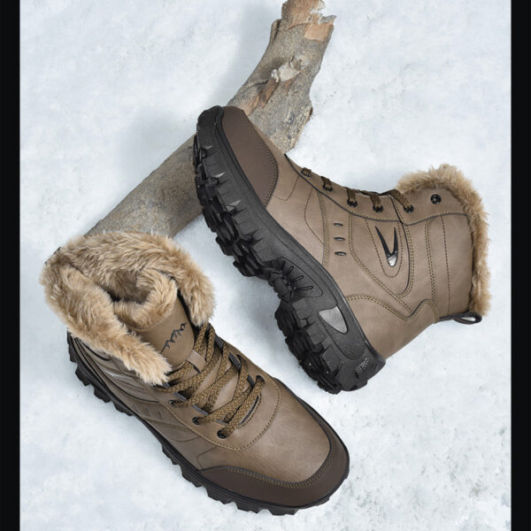Winter outdoor warm waterproof non-slip cotton boots #JL07-935黑色/935棕色 - Image 5