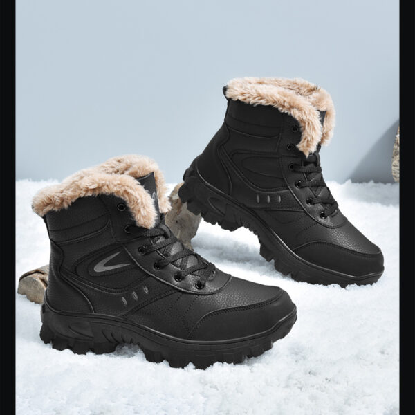 Winter outdoor warm waterproof non-slip cotton boots #JL07-935黑色/935棕色 - Image 6