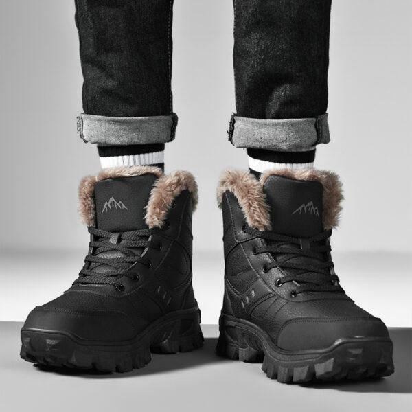 Winter outdoor warm waterproof non-slip cotton boots #JL07-935黑色/935棕色 - Image 18