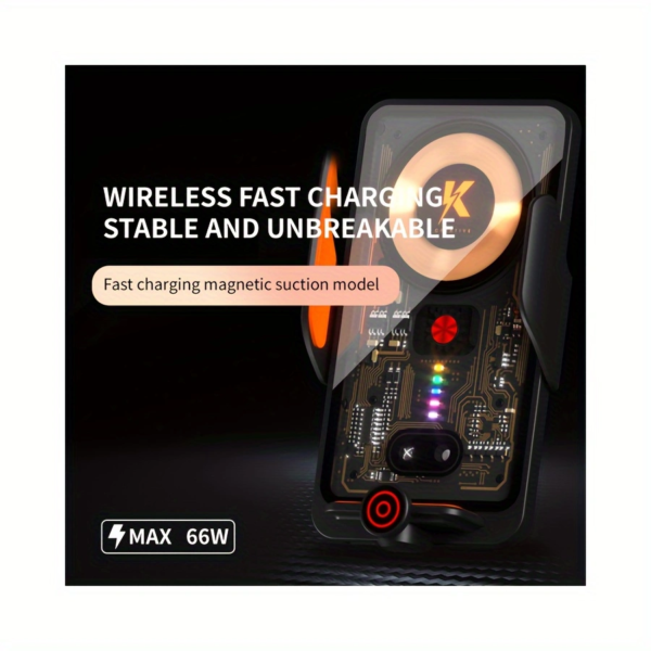 6541  Magnetic car wireless charging: 66W high-speed charging, stable anti-shake, Type-C/ Android interface #JL07-K5 - Image 7