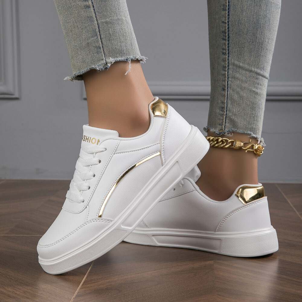 Stylish casual sneakers #JL07-812纯白/812白黑/812白金 - Image 13