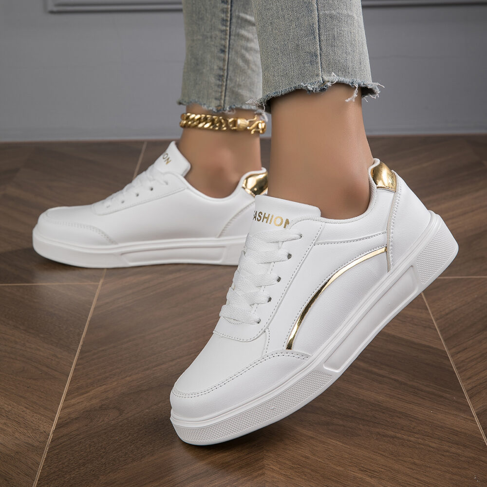 Stylish casual sneakers #JL07-812纯白/812白黑/812白金 - Image 10