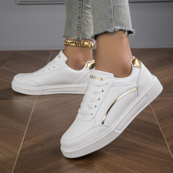 Stylish casual sneakers #JL07-812纯白/812白黑/812白金 - Image 10