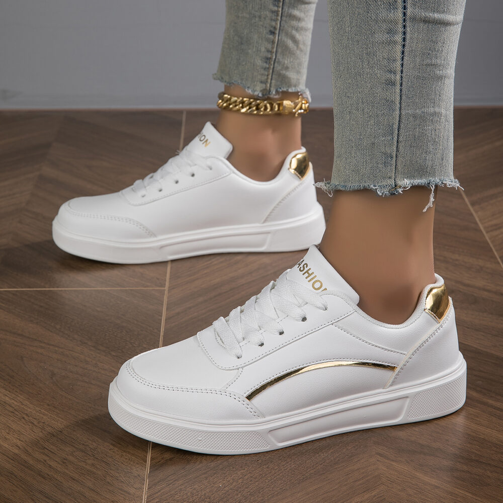 Stylish casual sneakers #JL07-812纯白/812白黑/812白金 - Image 4