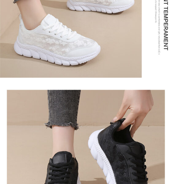 Stylish sneakers - comfortable and breathable casual shoes #JL07-8021黑色/8021白色 - Image 16