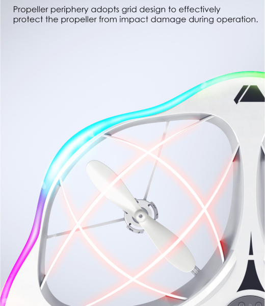 6541  Intelligent obstacle avoidance remote control UFO aircraft - 360° rotating stunt drone, bright lights, three speed adjustment #JL07-RCUFO-W - Image 15