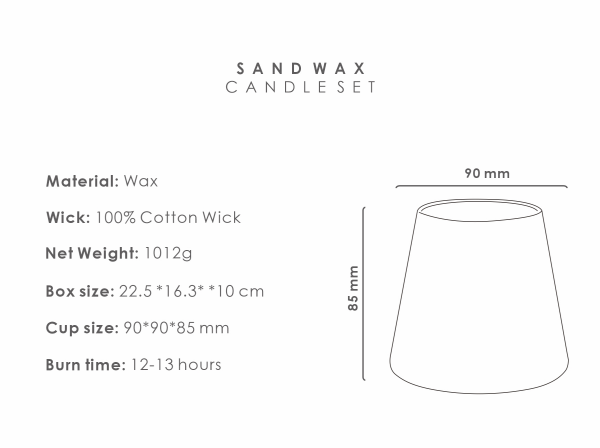 6541  100% palm wax SAND CANDLE SET 150g white color+150g blue color+1 glass cup+10 cotton wicks #JL07-SCSWC001 - Image 2
