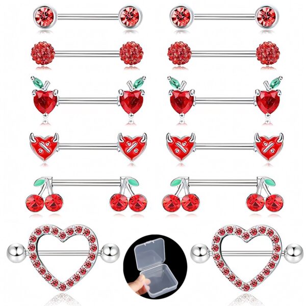 6541  13-Piece Nipple Ring Set，Dazzling Body Jewelry #JL01-BEGS04 - Image 4