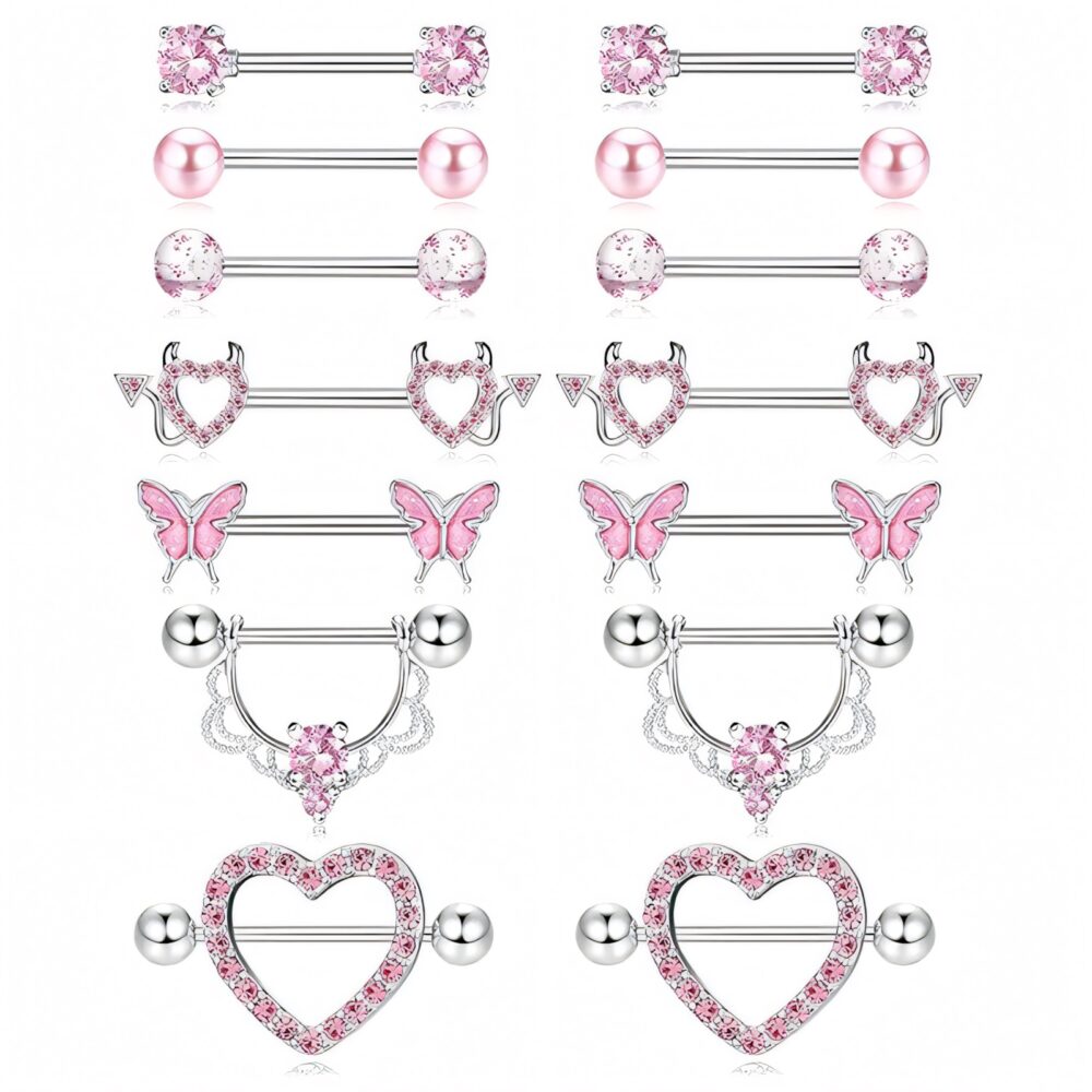 6541  9-Piece Nipple Piercing Set，set offers a mix of style and safety Jewelry #JL01-BEGS05 - Image 3