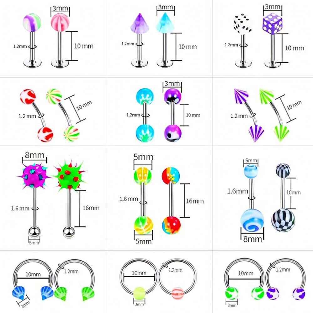 6541  Piercing Jewelry Steel Jewelry，Multiple Jewelry Styles and Sizes，Suitable for Beginners #JL01-BEGS13 - Image 3