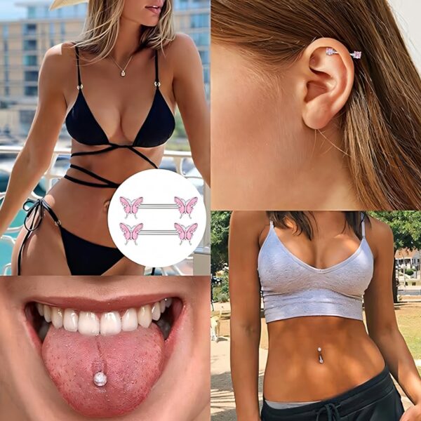 6541  9-Piece Nipple Piercing Set，set offers a mix of style and safety Jewelry #JL01-BEGS05 - Image 4