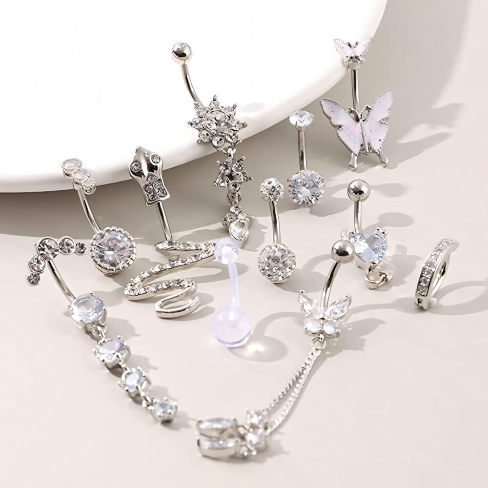 6541  11Pcs navel ring set，Elegant complex style, crafted, unique and striking #JL01-BEGS03