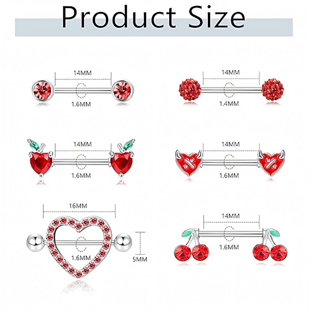 6541  13-Piece Nipple Ring Set，Dazzling Body Jewelry #JL01-BEGS04 - Image 2