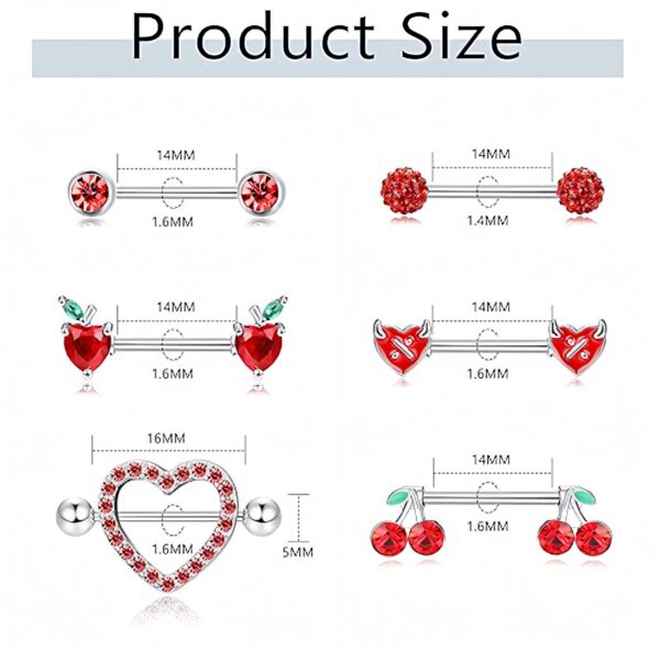 6541  13-Piece Nipple Ring Set，Dazzling Body Jewelry #JL01-BEGS04 - Image 2