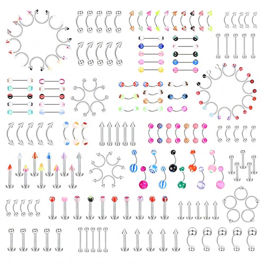 6541  185Pcs Piercing Set，Diverse Designs Ease of Use #JL01-BEGS07 - Image 4