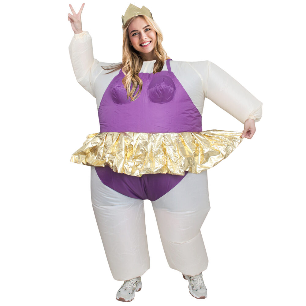 6541  Inflatable Costume Ballet Game Cloth Adult Funny Blow up Suit Halloween Men's Costume Purple Cosplay, Plus Size #JL07-FZ1544A/FZ1544 - Image 2