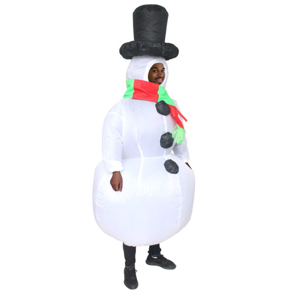 6541  Christmas Snowman Inflatable Costume Blow up Snowman Costume Fancy Snowman Dress Adult Jumpsuit Halloween Cosplay Outfit Gift #JL07-FZ1539 - Image 3