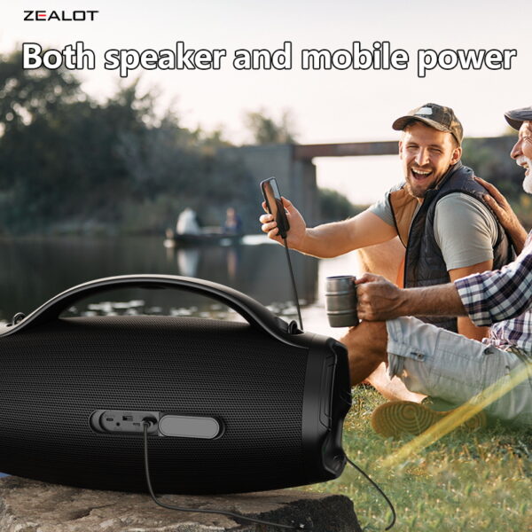 ZEALOT S98 160W Wireless Speakers, DSP Technology, Waterproof IPX 5, Outdoor Portable Subwoofer Speaker, Dual Pairing, Fast Charging, 36000mAh Battery #JL07-ZEALOT S98 HEI - Image 11