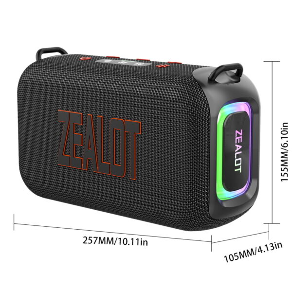 ZEALOT S85 50W Wireless Speakers, Outdoor Portable Subwoofer Speaker, Hifi Sound quality, Dual Pairing, 24 Hours Playtime Loud Stereo,  Charging Cable, Connect With Mobile Phone/Tablet #JL07-ZEALOT S85 HEI - Image 2